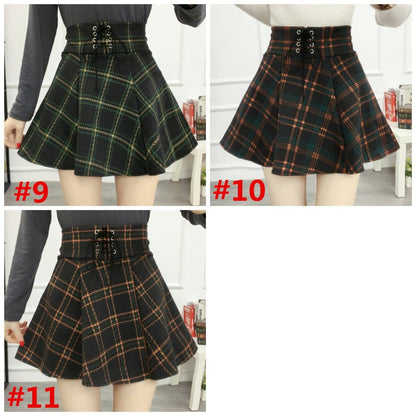 SpreePicky Sweet Grid Woolen Skirt S13031