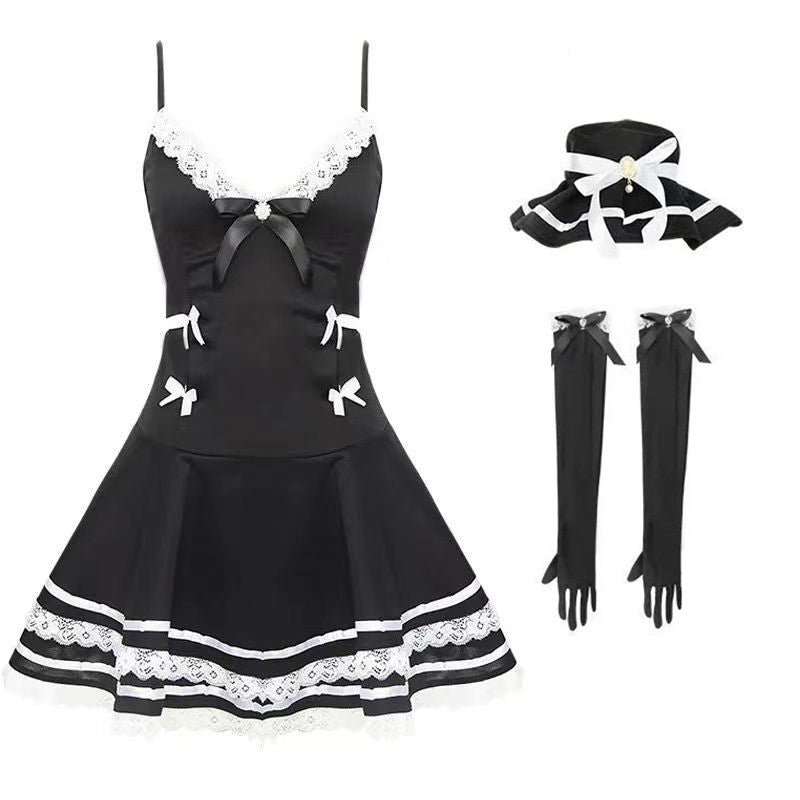 Y2K Gothic Lolita Kleid mit Schnürung und Schleife