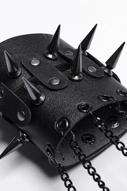 Dragon Claw Finger Steampunk Gloves in Stitched Black Faux Leather