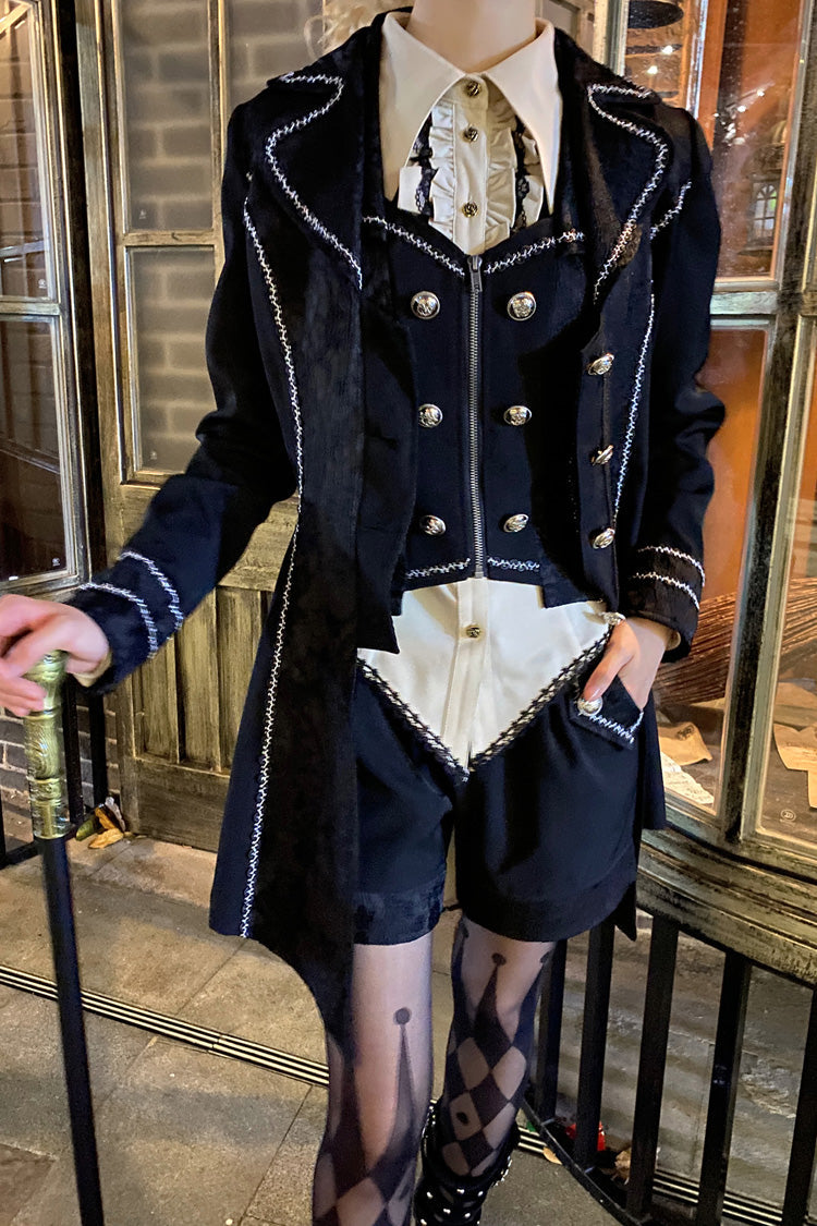 Ouji Lolita Handsome Cool Embroidered Metallic Stamp Waistcoat