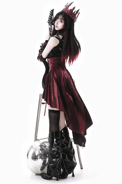 Chief Assassin Lace-Up Gothic Ouji Lolita Set - Noir