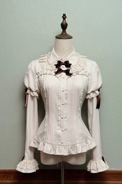 Brown Teddy Chocolate Bar Print Embroidered Bow Lace-Up Classic Lolita JSK Skirt