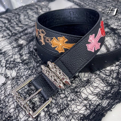 Black Cross Punk Waist Belt