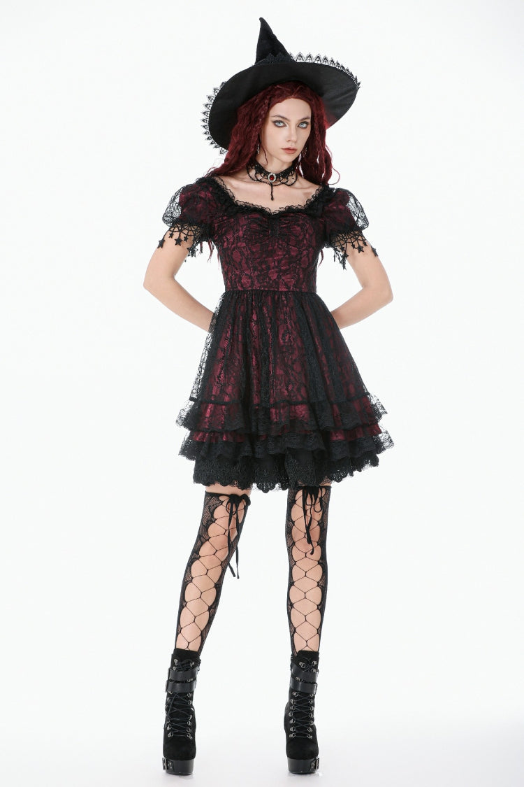 Star Square-Cut Lace Princess Graduation Dress