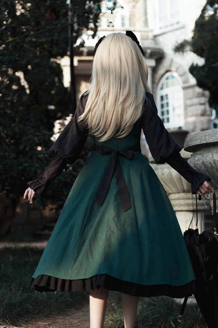 Emerald Potions School Long Sleeves Ruffle Bowknot Sweet Elegant Lolita Two-Piece