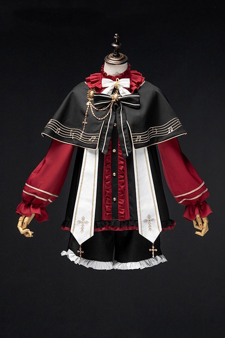 Church Choir Ouji Prince Lolita Set, Gothic Elegance - Noir
