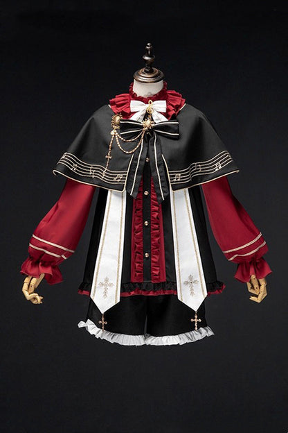 Church Choir Ouji Prince Lolita Set, Gothic Elegance - Noir