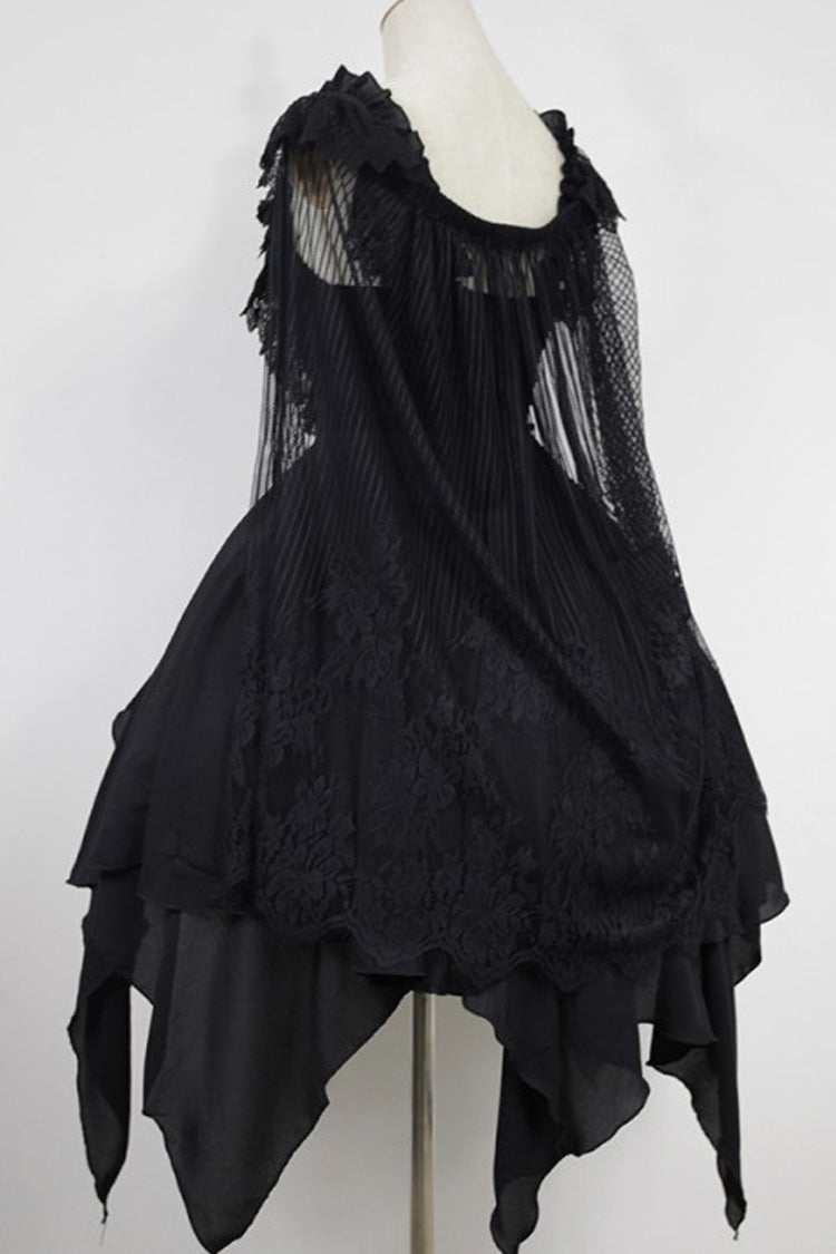 Gothic Lolita Ballet of the Dead Double-Layered Embroidery Lace-Up JSK Dress