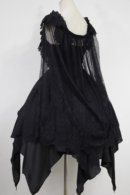 Gothic Lolita Ballet of the Dead Double-Layered Embroidery Lace-Up JSK Dress