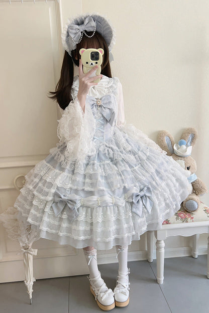 Blue Dream Prologue Doll Multi-Layered Bow Lace Dress