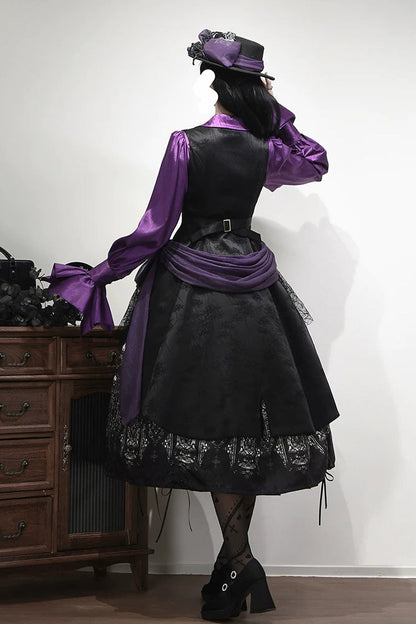 Printed Boned Elegant Gothic Skirt