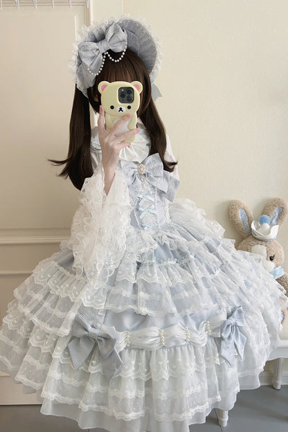 Blue Dream Prologue Doll Multi-Layered Bow Lace Dress