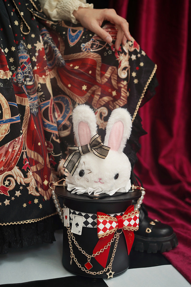 Sac à bandoulière avec nœud papillon et chapeau de lapin magique