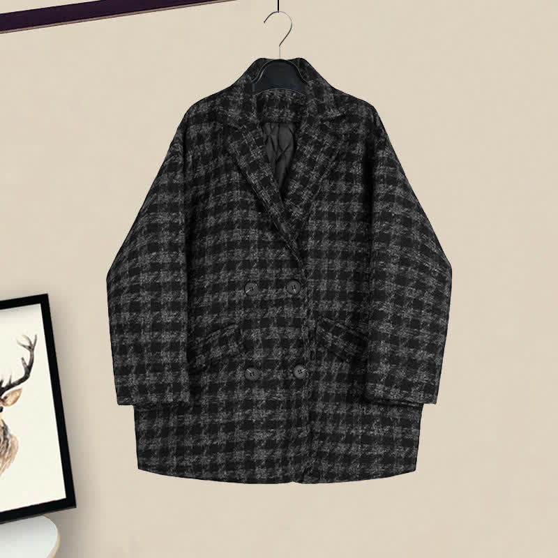 Lattice Blazer Print Lapel Slim Pants T-Shirt Denim Chic