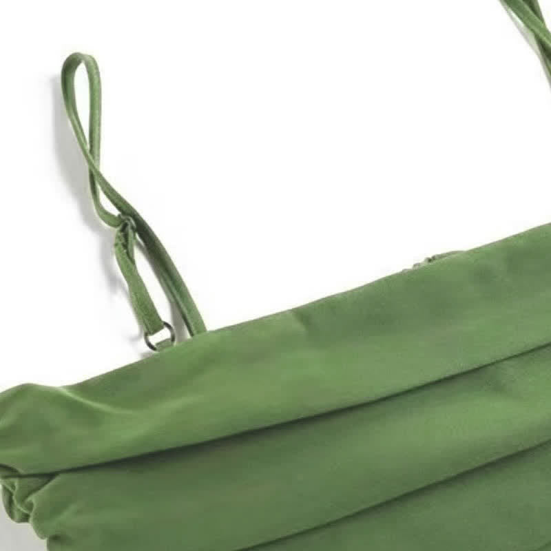 Dress Drawstring Split Sweater Green Cardigan Slip Crop