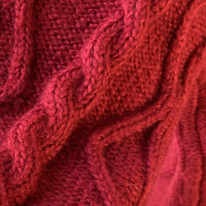 Shirt Sweater Cable Pleated Dress Red Set