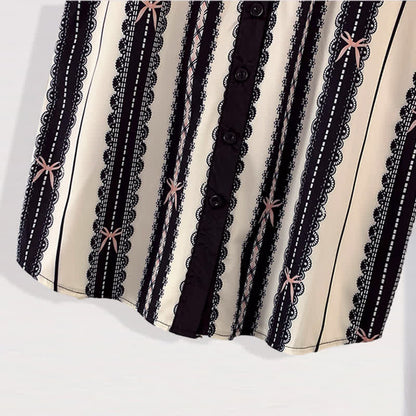 T-Shirt Mesh Casual Belted Print Chiffon Shorts Stripe