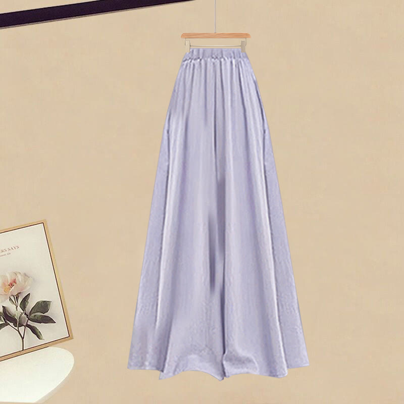 Pantskirt Pieces Top Fake Two Set Two-Piece Plaid