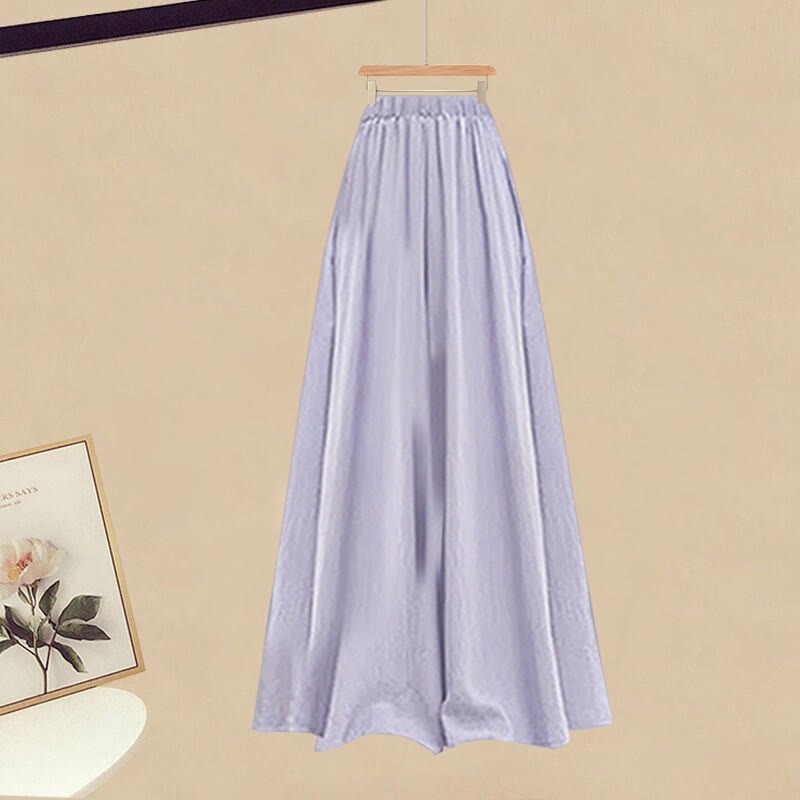 Pantskirt Pieces Top Fake Two Set Two-Piece Plaid