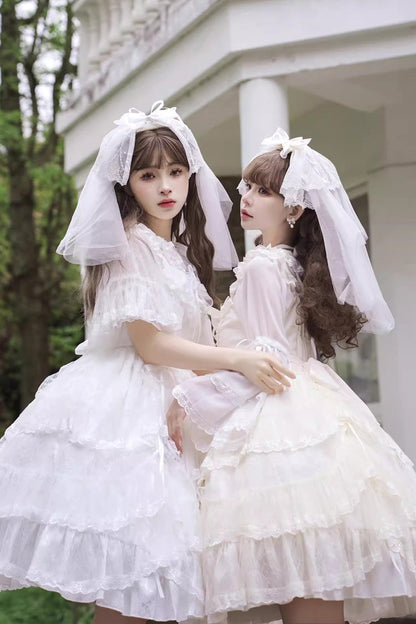 Jacquard Bowknot Jsk Dress - Sweet Elegant Lolita Multi-Layer