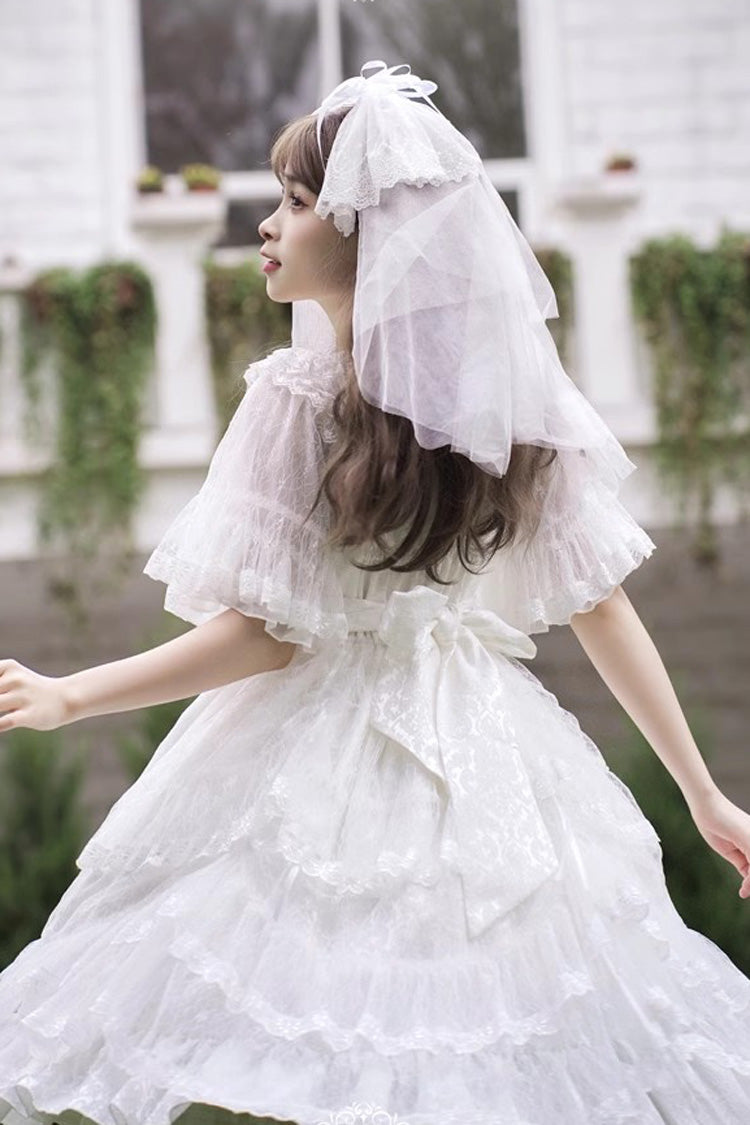 Jacquard Bowknot Jsk Dress - Sweet Elegant Lolita Multi-Layer