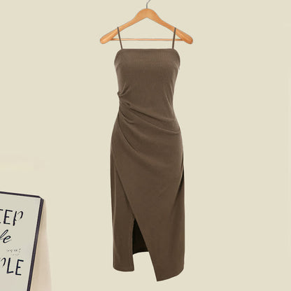 Dress Top Hollow Crop Set Split Out Slip