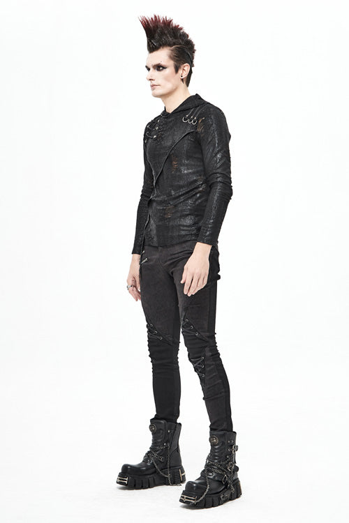 Gothic Layered Look Slim Fit Pants