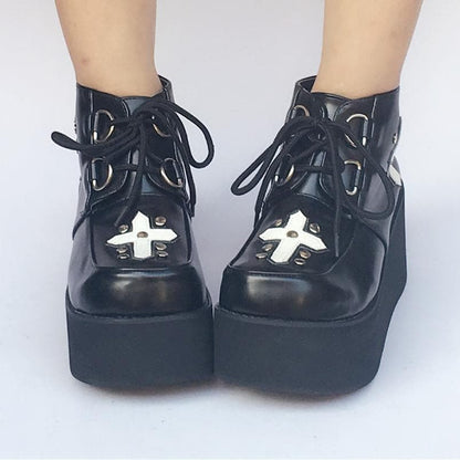Cross SP168085 Platform Custom Black Made Shoes