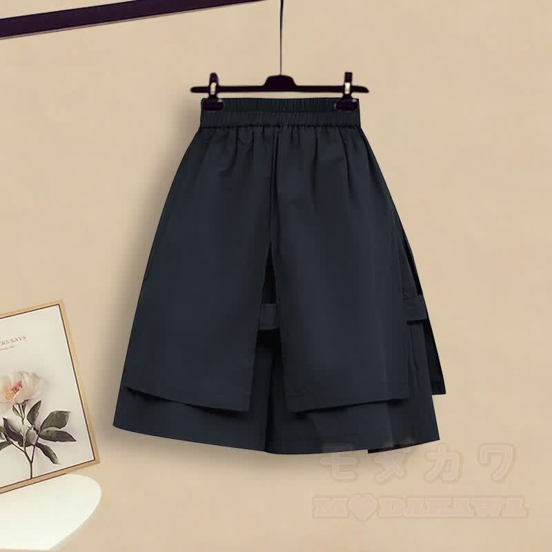 Tassels Set Loose Two Buckle Pieces Top Shorts Vintage