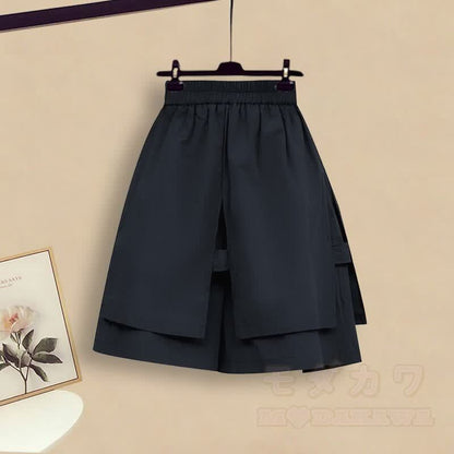 Tassels Set Loose Two Buckle Pieces Top Shorts Vintage