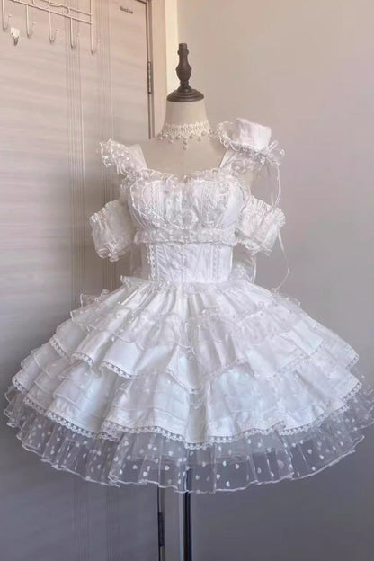 Multi-Layered Bow Lace Sweet Lolita Dress