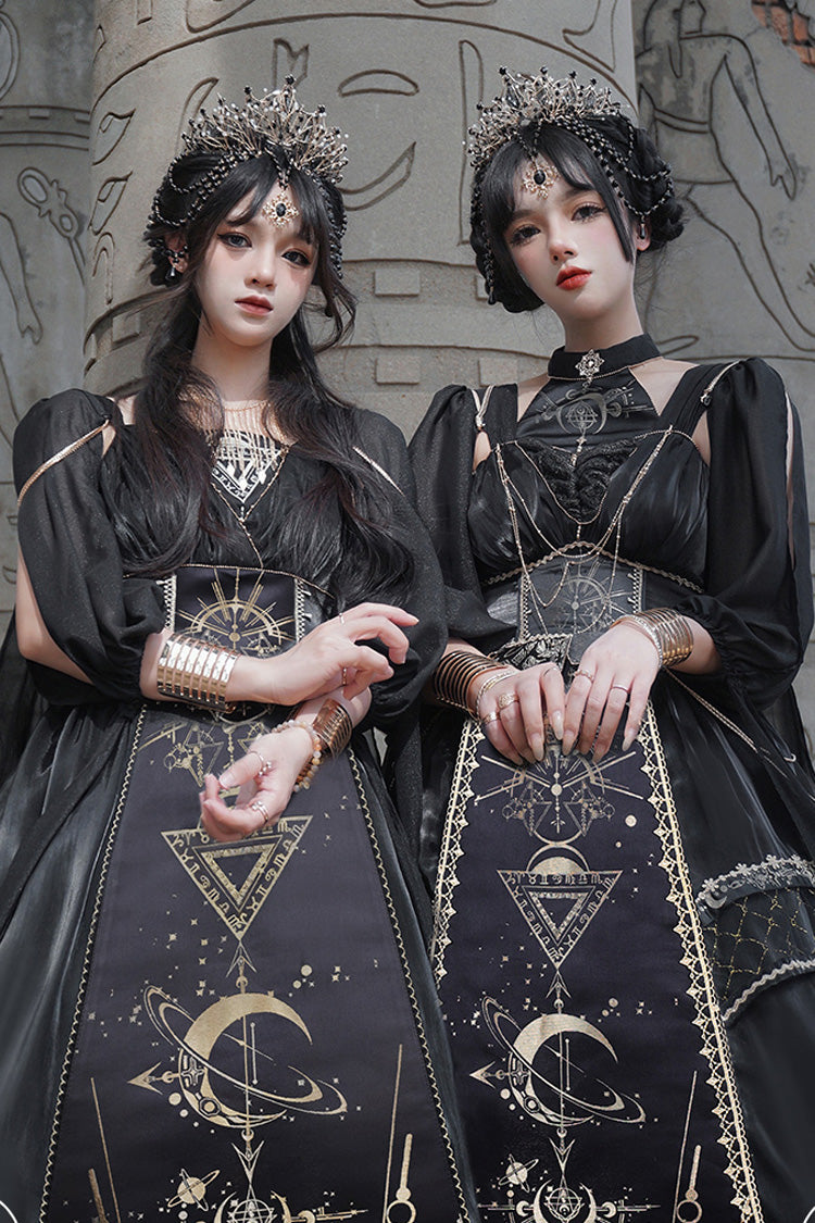Printed Hot-Stamped Gothic Mini JSK Dress