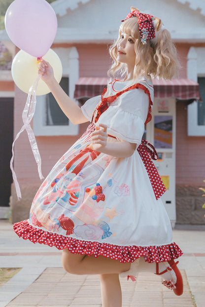 Polka-Dot Gift Print Princess Sweet Lolita JSK Dress