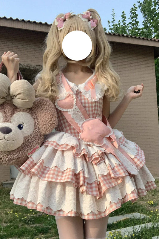 Rose Star Grant Angel Triple Layer Print Ruffle Sweet Lolita Dress