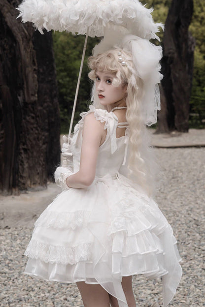 White Rose Multi-Layer Gothic Lolita JSK Dress