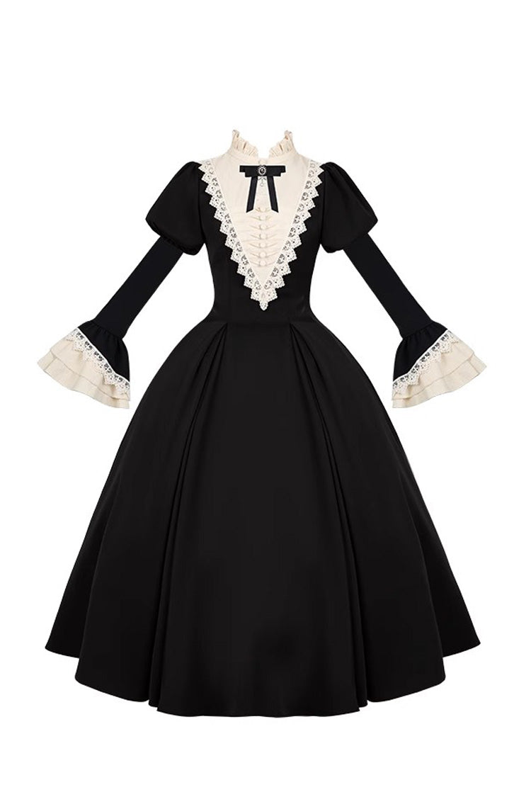 Letters and Poems Nocturne Nun Long Sleeves Ruffle Gothic Lolita Long Dress