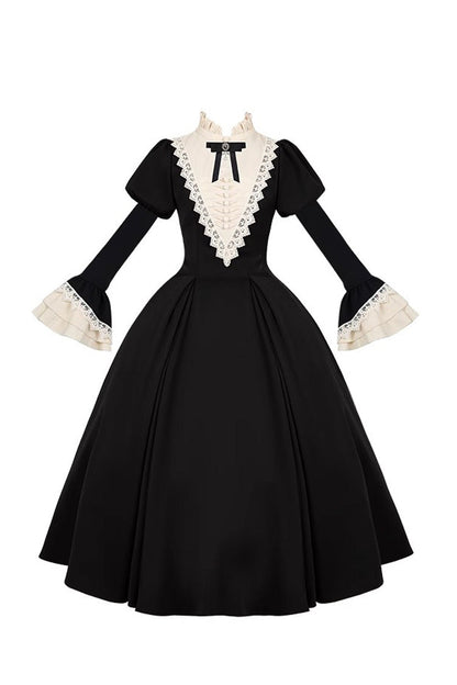 Letters and Poems Nocturne Nun Long Sleeves Ruffle Gothic Lolita Long Dress