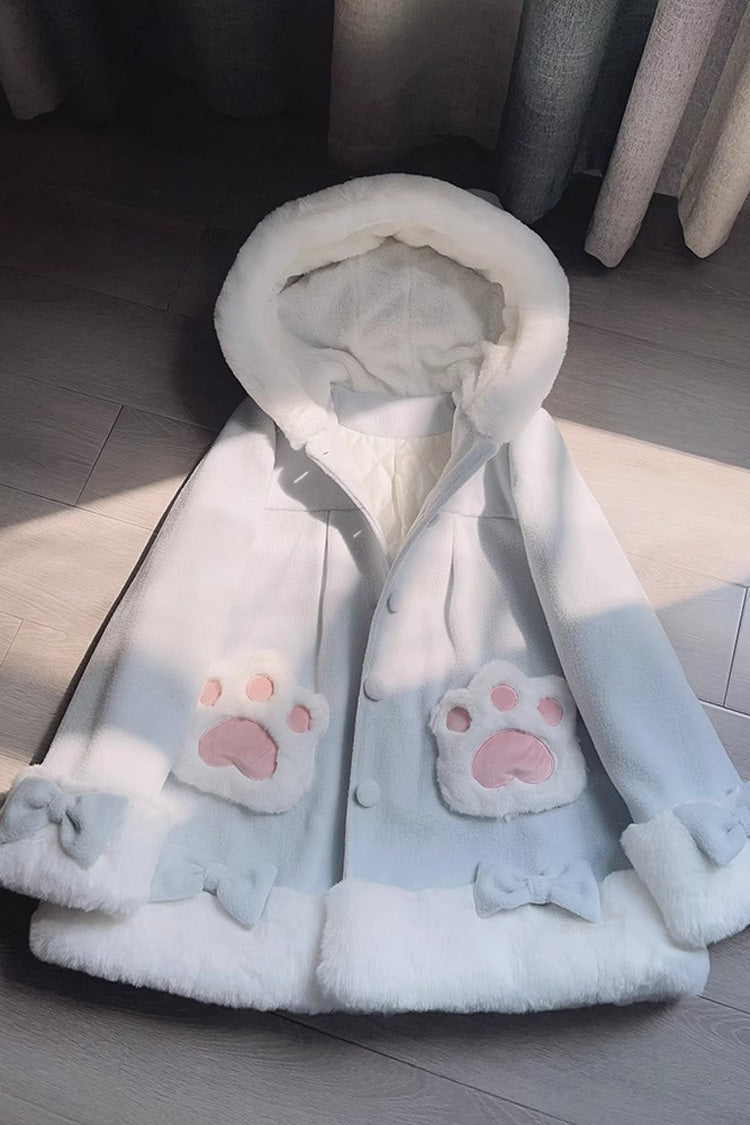 Calico Cat Long-Sleeve Hooded Daily Sweet Lolita Coat in Three Colors