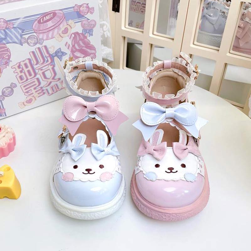 Lolita Mary Janes Schuhe mit Kawaii-Häschen