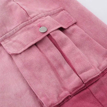 Set Overalls Letter T-shirt Two Drawstring Print Pieces Gradient Butterfly