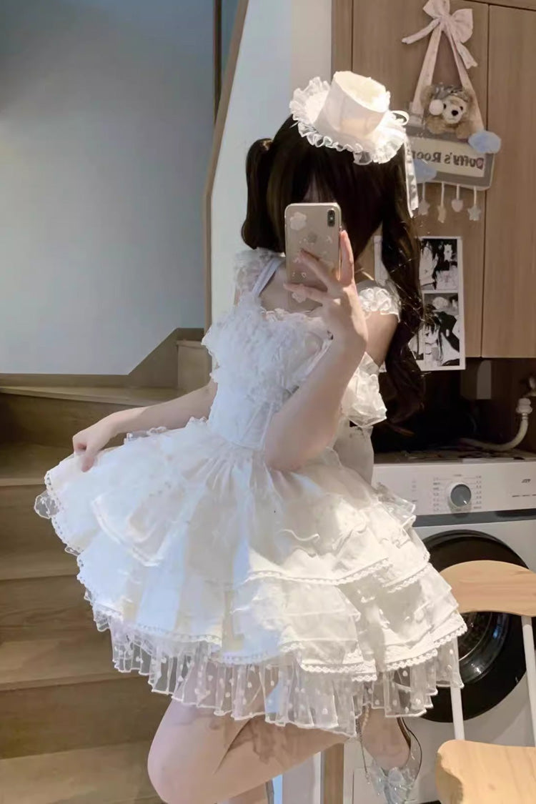Multi-Layered Bow Lace Sweet Lolita Dress