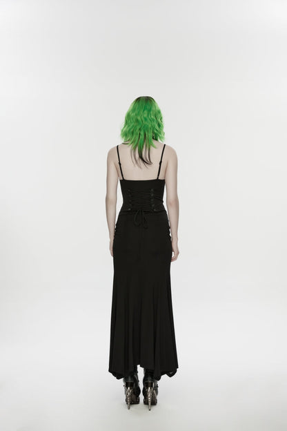 Lace-Up Buckled Eyelet Punk Jsk Dress