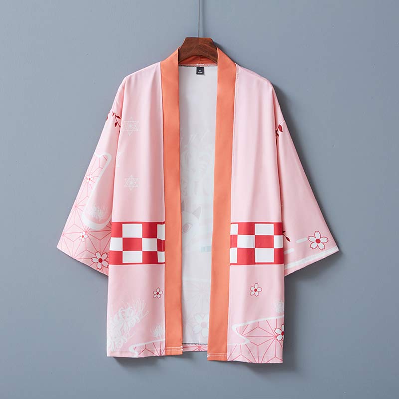 Vêtements d'extérieur kimono à carreaux kawaii vintage 