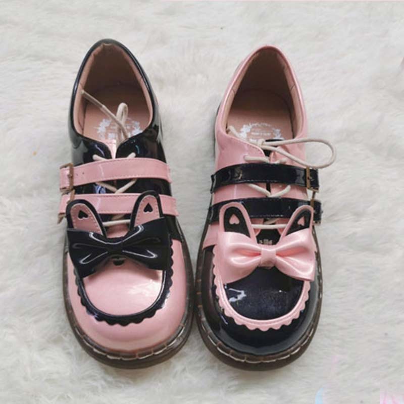 Sweat Lolita Bunny Bow-Knot Lace Up Shoes