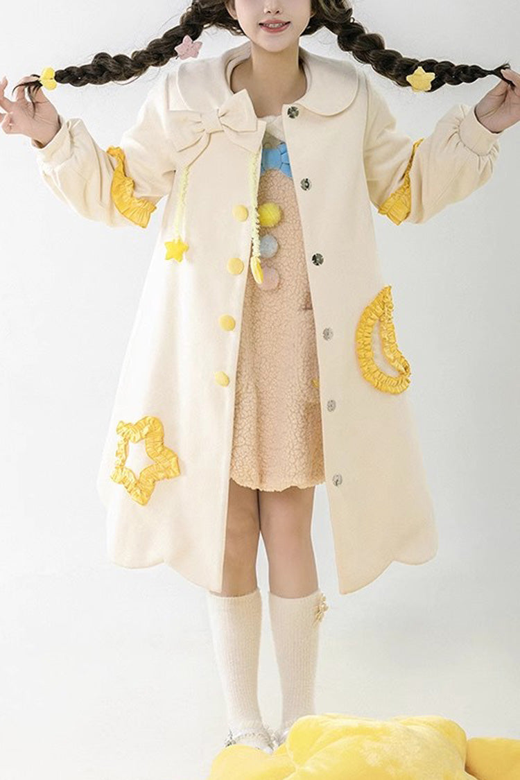 Doll Collar Starry Moon Print Ribbon Lolita Jacket