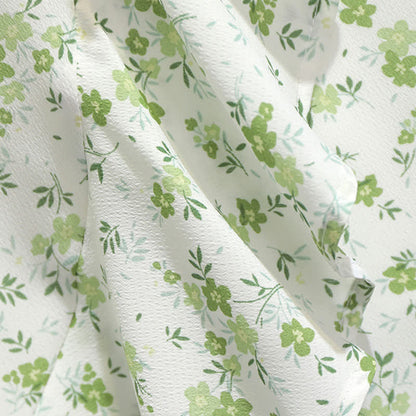 Slip Green Print Floral Dress Set