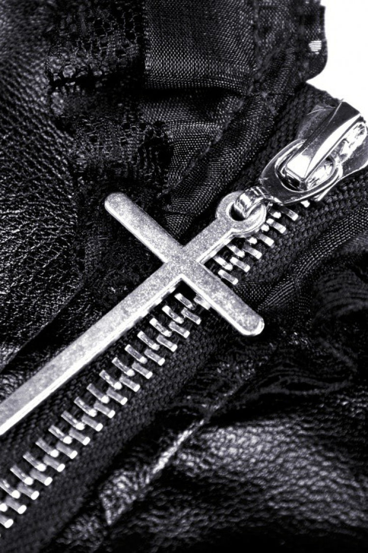 Layered Strap Gothic Dress with Buckles and Zippers
