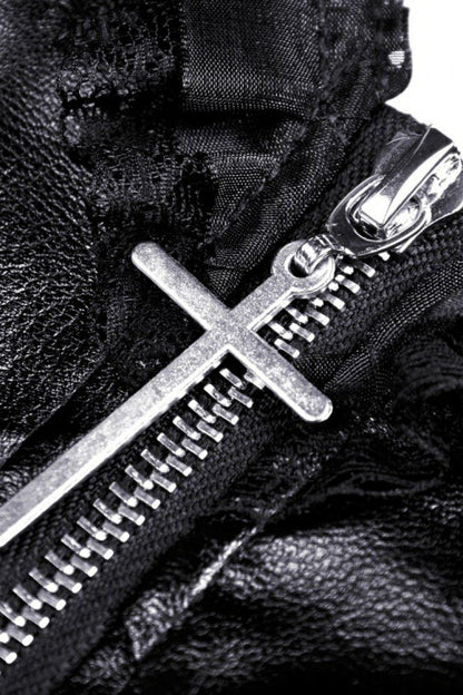 Layered Strap Gothic Dress with Buckles and Zippers