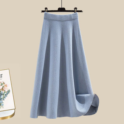 Skirt Colorblock Christmas Knit Sweater