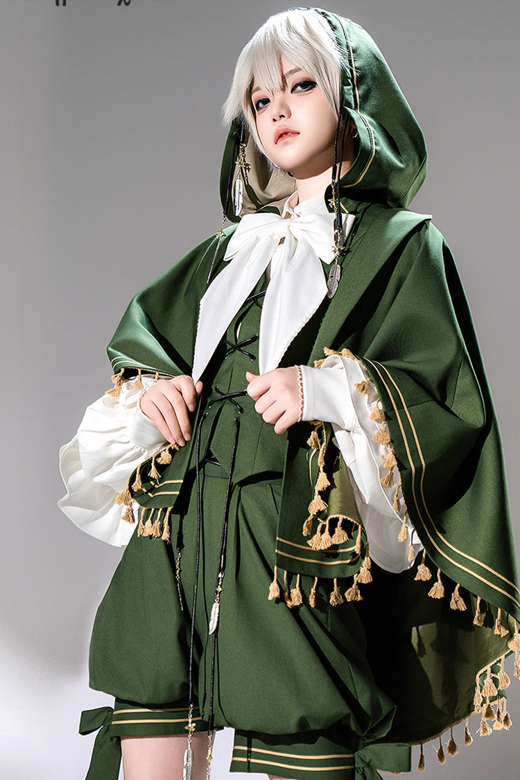 Emerald Rabbit Feather Rabbit Ears Hooded Sweet Prince Ouji Lolita Cloak Coat